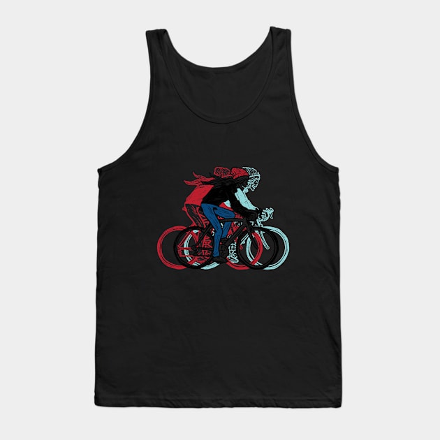 Long Haired Skull Cyclists Tank Top by maxdax